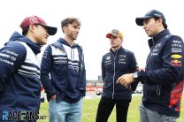 (L to R): Yuki Tsunoda, Pierre Gasly, AlphaTauri; Max Verstappen, Sergio Perez, Red Bull, Suzuka, 2022