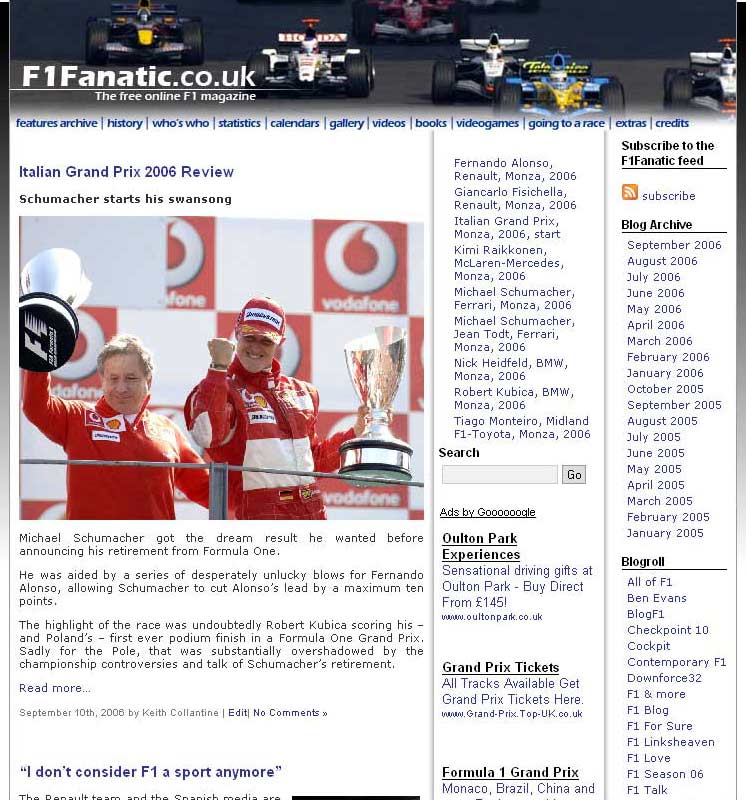 F1 Fanatic screengrab 2006 - Michael Schumacher retires