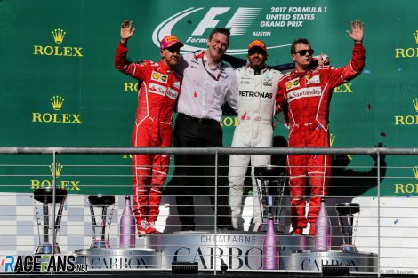 Sebastian Vettel, Lewis Hamilton, Kimi Raikkonen, Circuit of the Americas, 2017